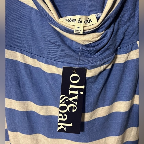 NWT Olive & Oak Blue and Cream Striped Maxi Dress - Picture 2 of 3